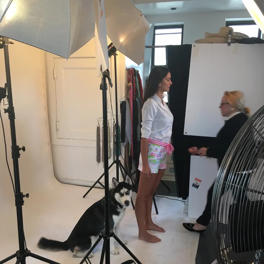 Behind the scenes at a fashion photo shoot